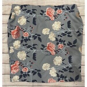 ECI New York Women's Blue Embroidered Floral Pencil Skirt Stretch Plus Size 24W